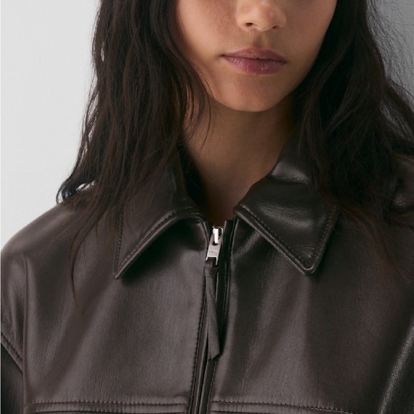 Aritzia Falcon Jacket - UnReal Leather Rich Mocha Brown - Picture 4 of 5